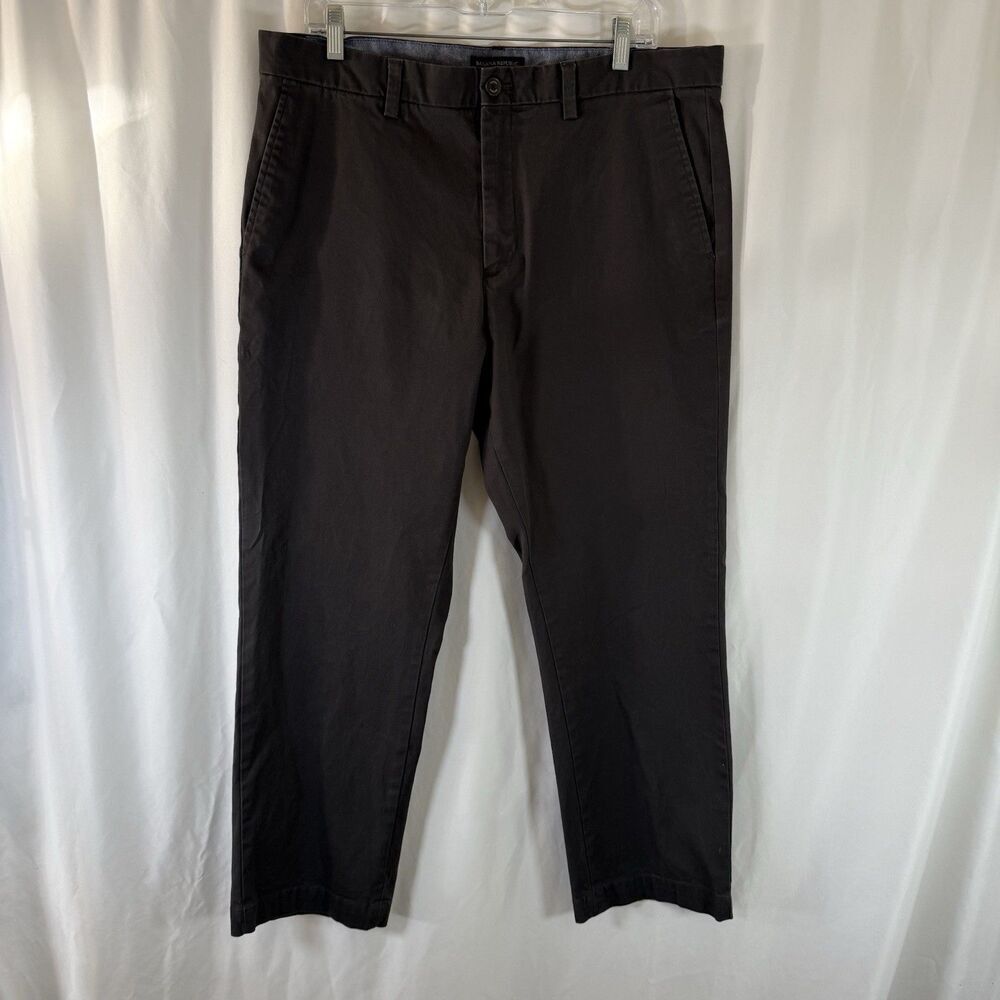 Banana Republic Emerson Chino Pants Men's 36x30 Grey Flat Front Cotton Blend